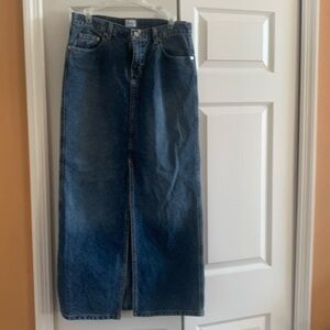 Calvin Klein Blue Denim Maxi Skirt